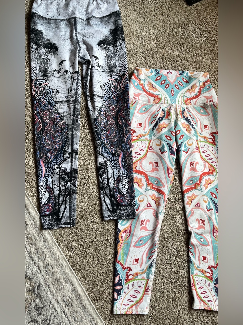 Evolution and Creation Boho EVCR Elephant Leggings & Mosiac Tree Leggings 2pair